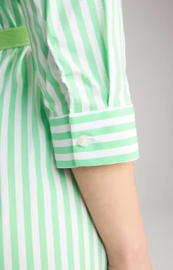 Shirt Dress in Green/White Stripes
