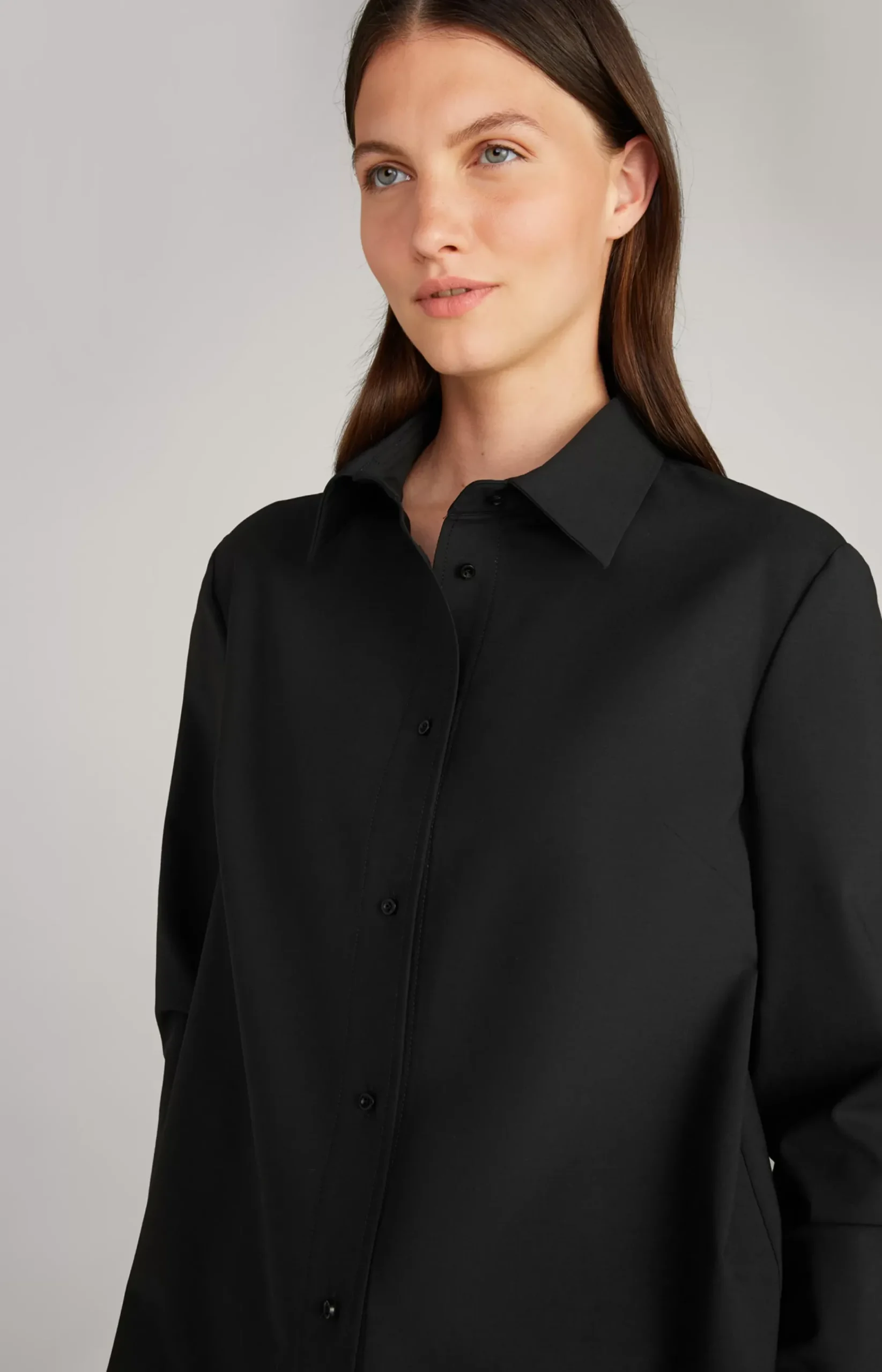 Shirt-style Blouse in Black