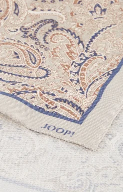 Silk Pocket Square in Beige/Navy