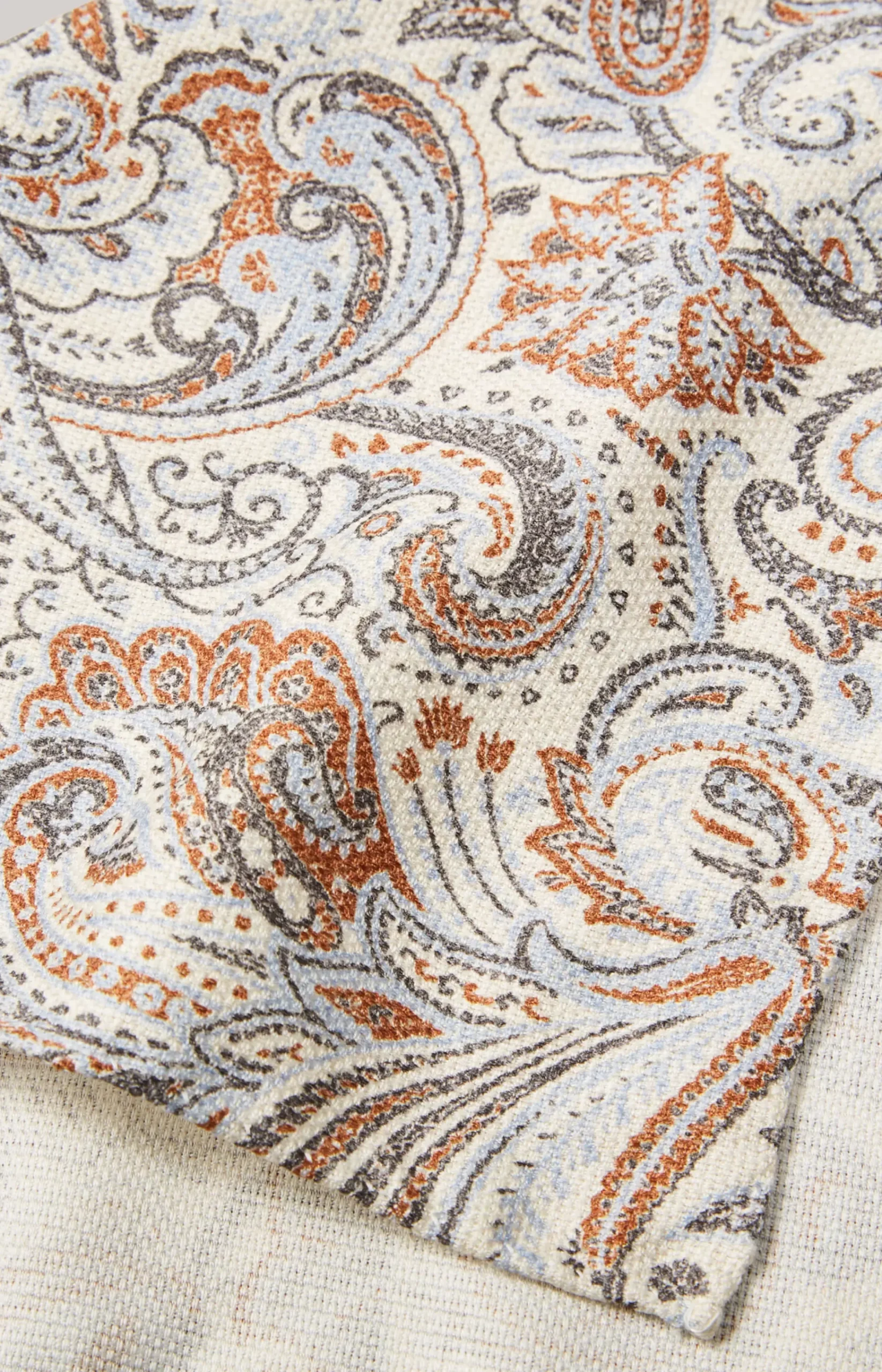 Silk Pocket Square in Beige/Blue