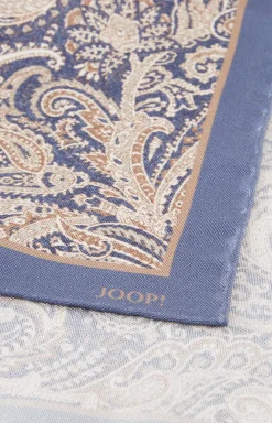 Silk Pocket Square in Dark Blue/Brown/Beige