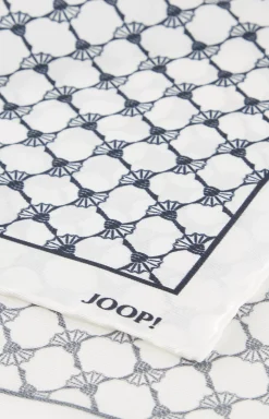Silk Pocket Square in Off-white/Dark Navy