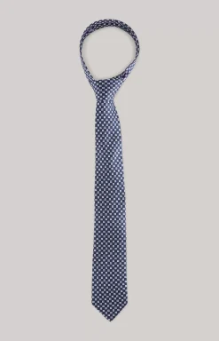 Silk Tie in Dark Blue Pattern