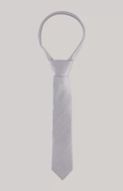 Silk Tie in Light Brown/Light Grey
