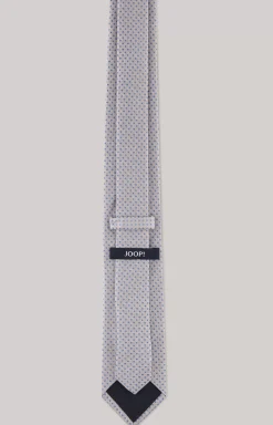 Silk Tie in Light Brown/Light Grey