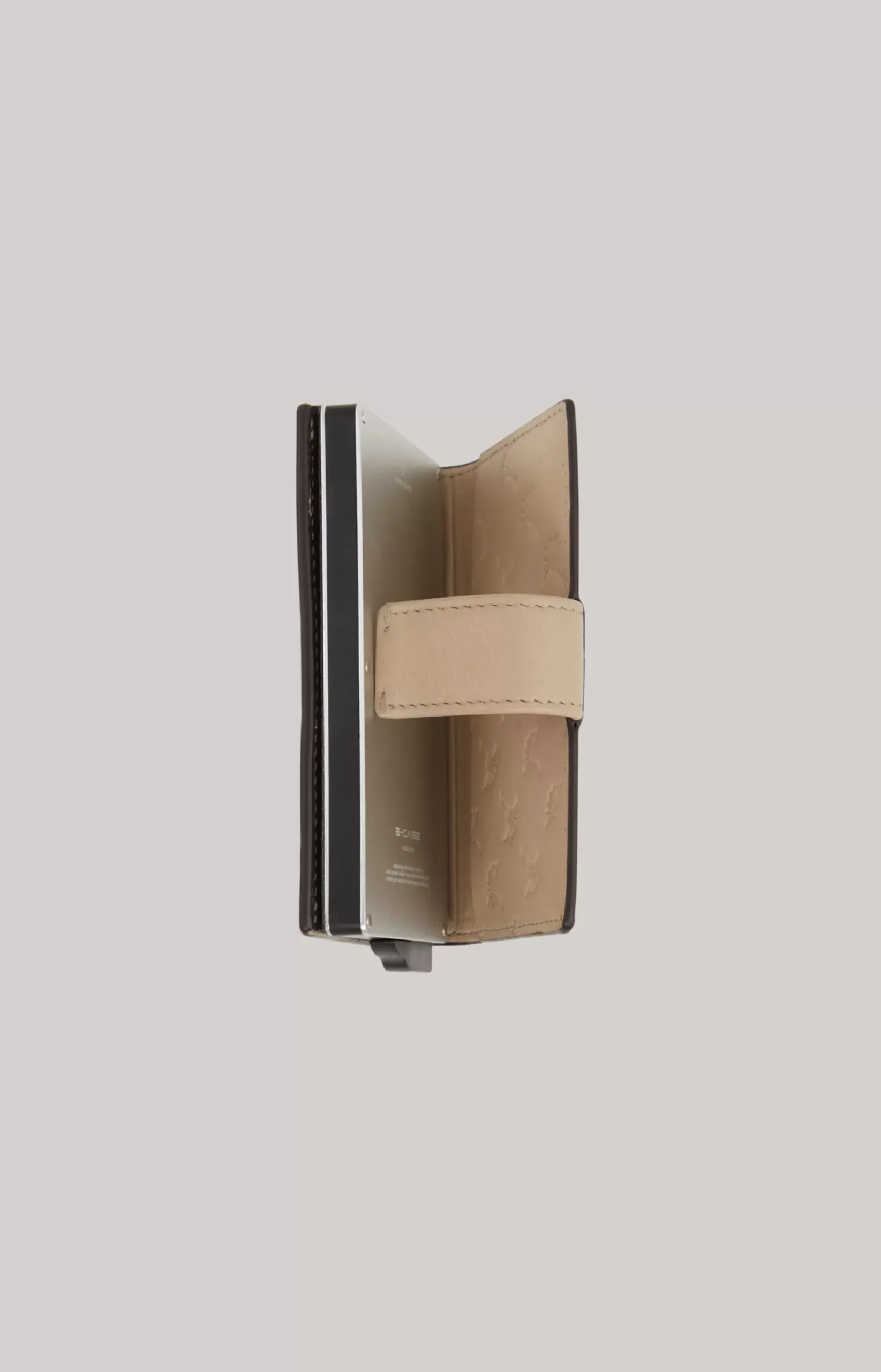 Sofisticato C-Two Leather Card Case in Beige