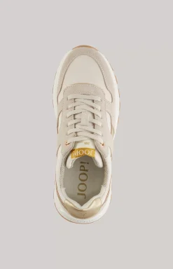 Specchio Misto Hanna Low-Top Trainers in Beige/Gold