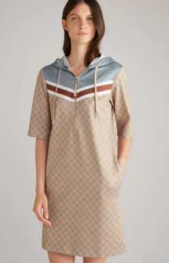Sweatshirt Dress in a Beige Pattern