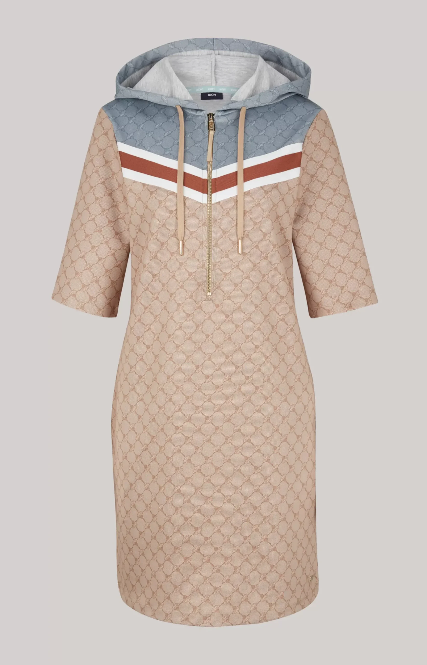 Sweatshirt Dress in a Beige Pattern