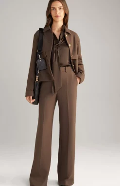 Trousers with Pressed Creases in Dark Brown