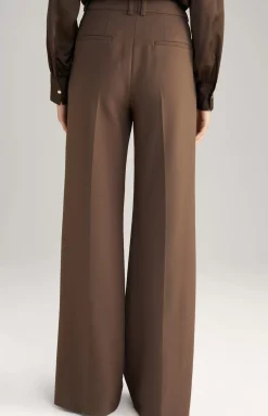 Trousers with Pressed Creases in Dark Brown