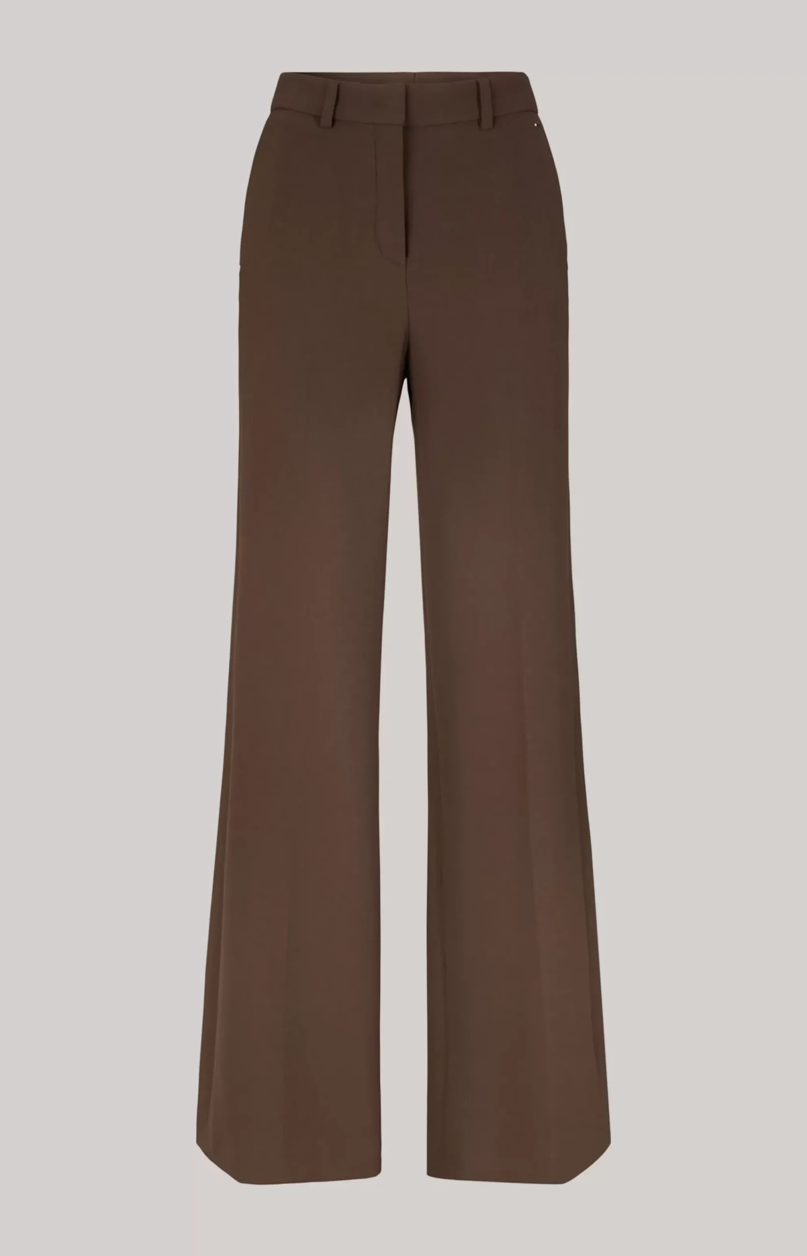 Trousers with Pressed Creases in Dark Brown