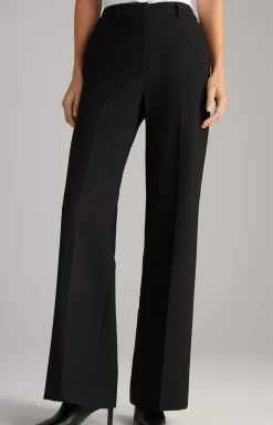 Trousers with Pressed Creases in Black