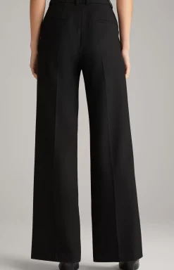 Trousers with Pressed Creases in Black