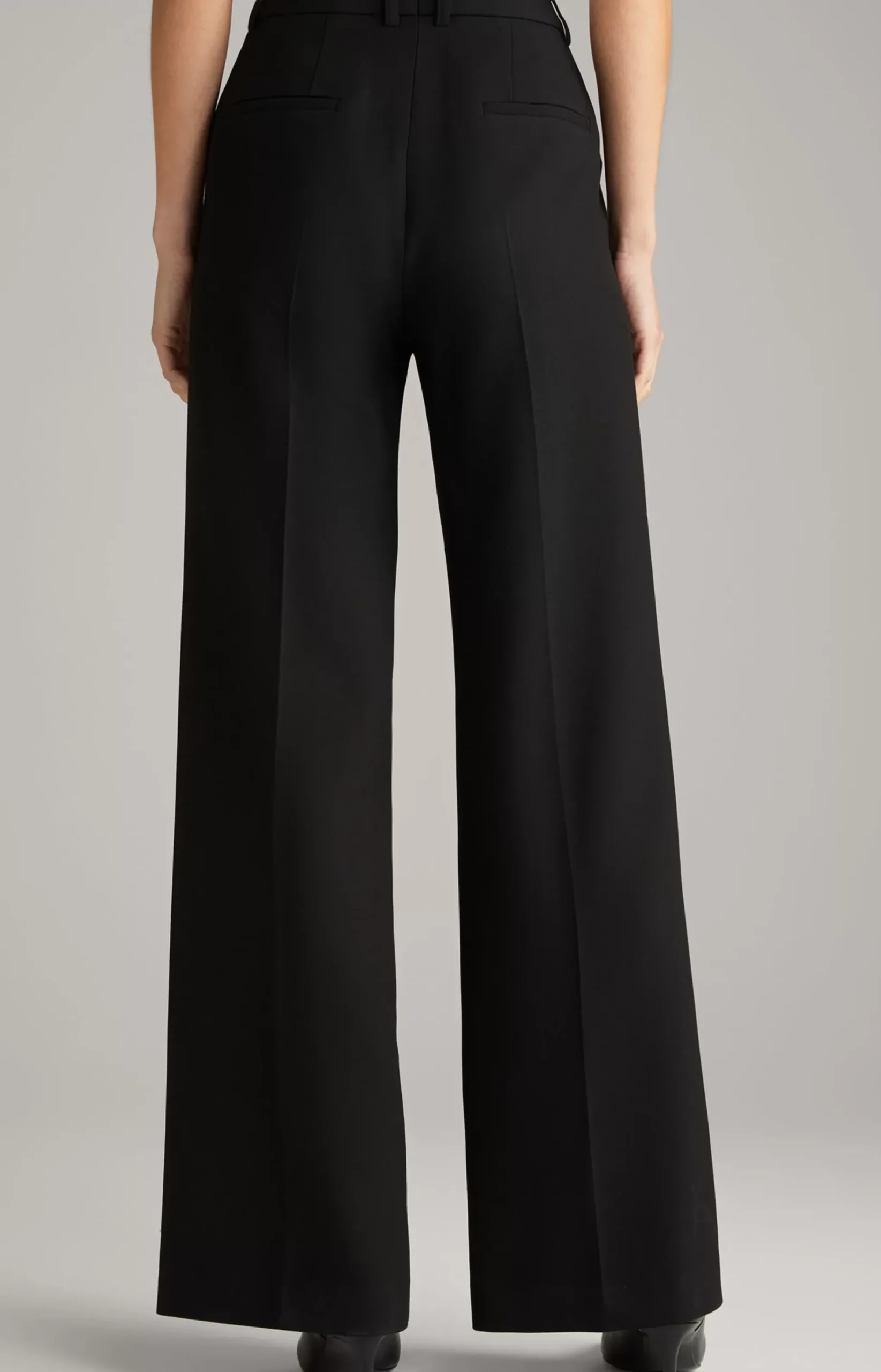 Trousers with Pressed Creases in Black