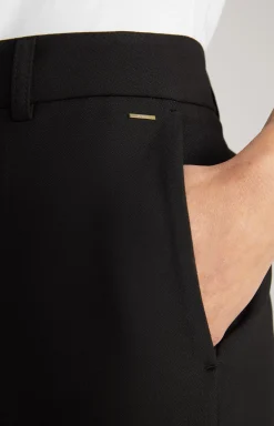 Trousers with Pressed Creases in Black