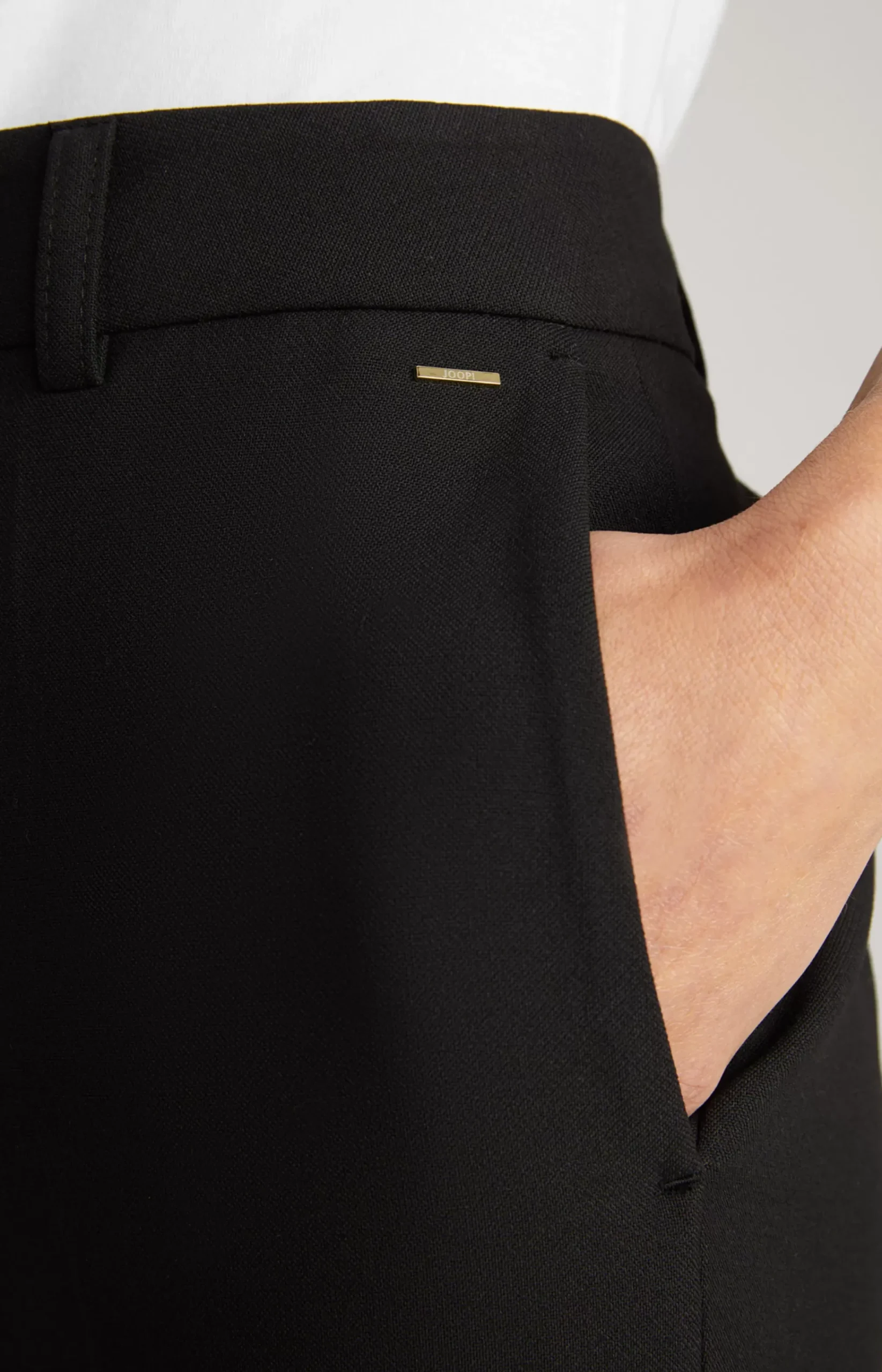 Trousers with Pressed Creases in Black