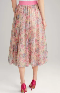 Tulle Skirt in a Beige/Pink Pattern