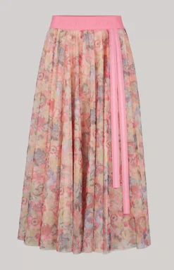 Tulle Skirt in a Beige/Pink Pattern