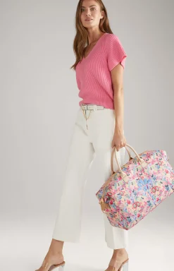 Tutti Fiori Lorella Weekender in a Beige/Pink Pattern