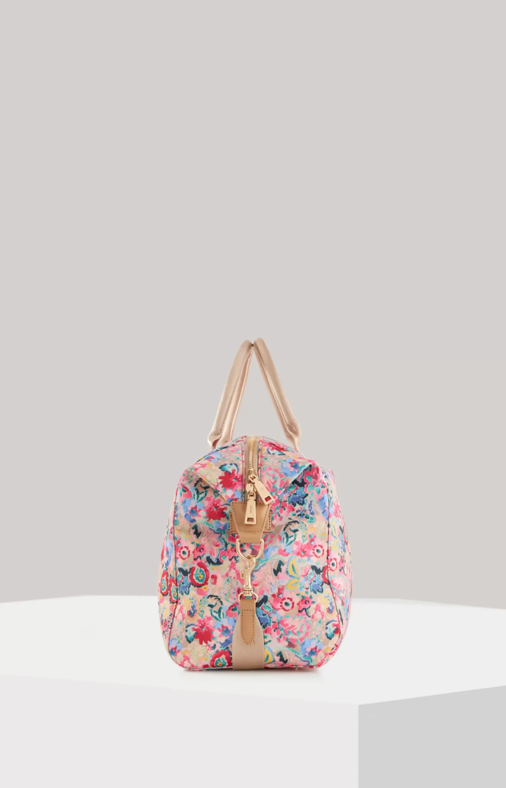 Tutti Fiori Lorella Weekender in a Beige/Pink Pattern