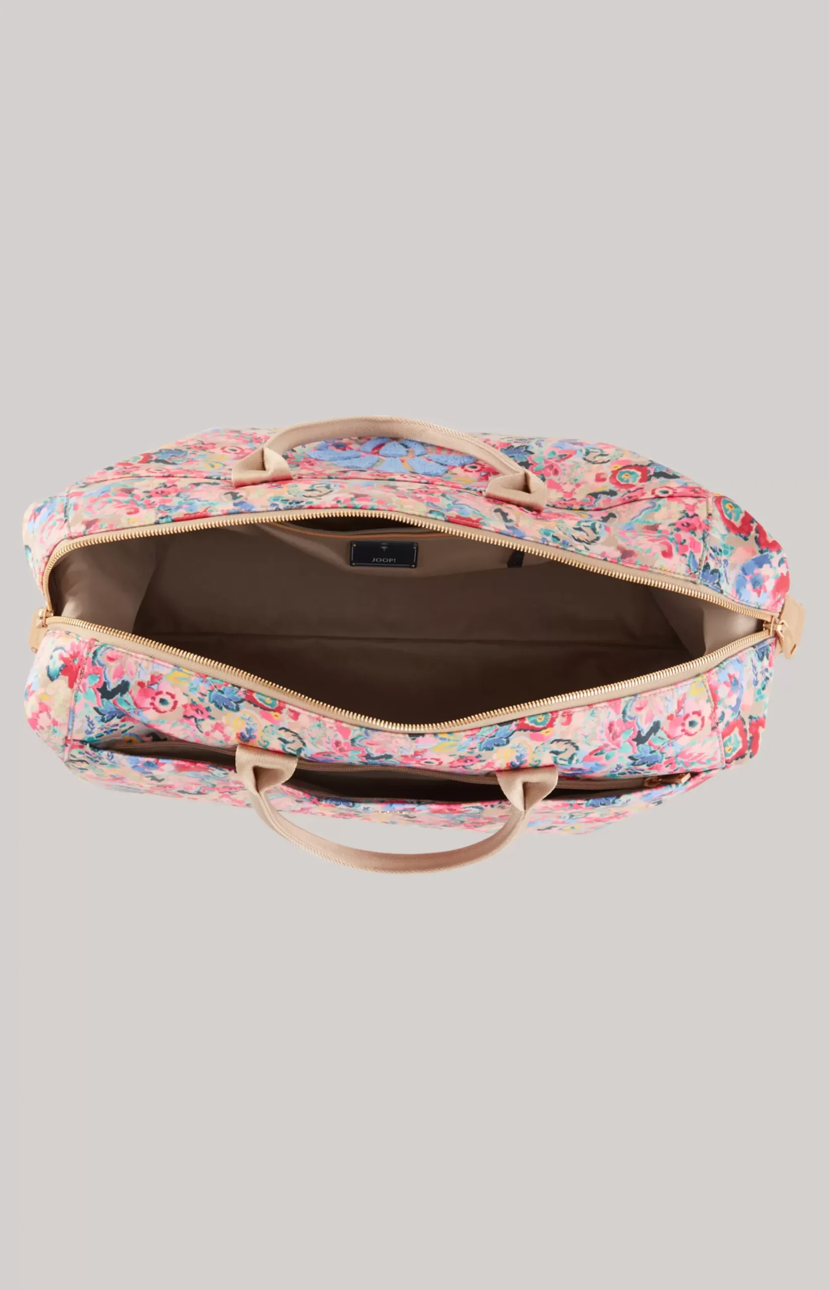 Tutti Fiori Lorella Weekender in a Beige/Pink Pattern