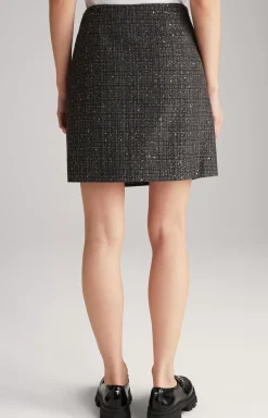 Tweed Skirt in Black/Grey/Gold