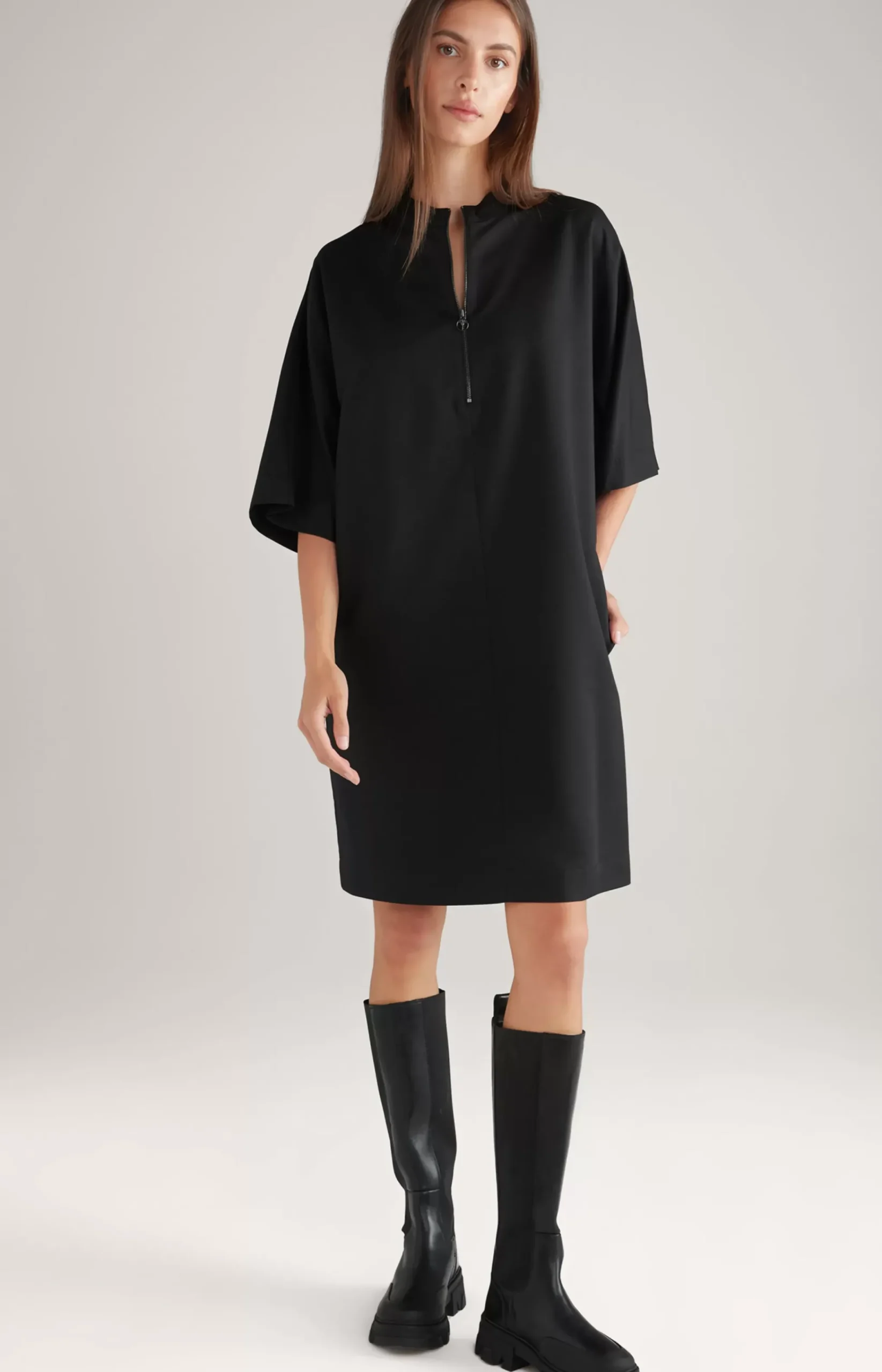 Twill Dress in Black