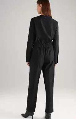 Twill Overalls in Black