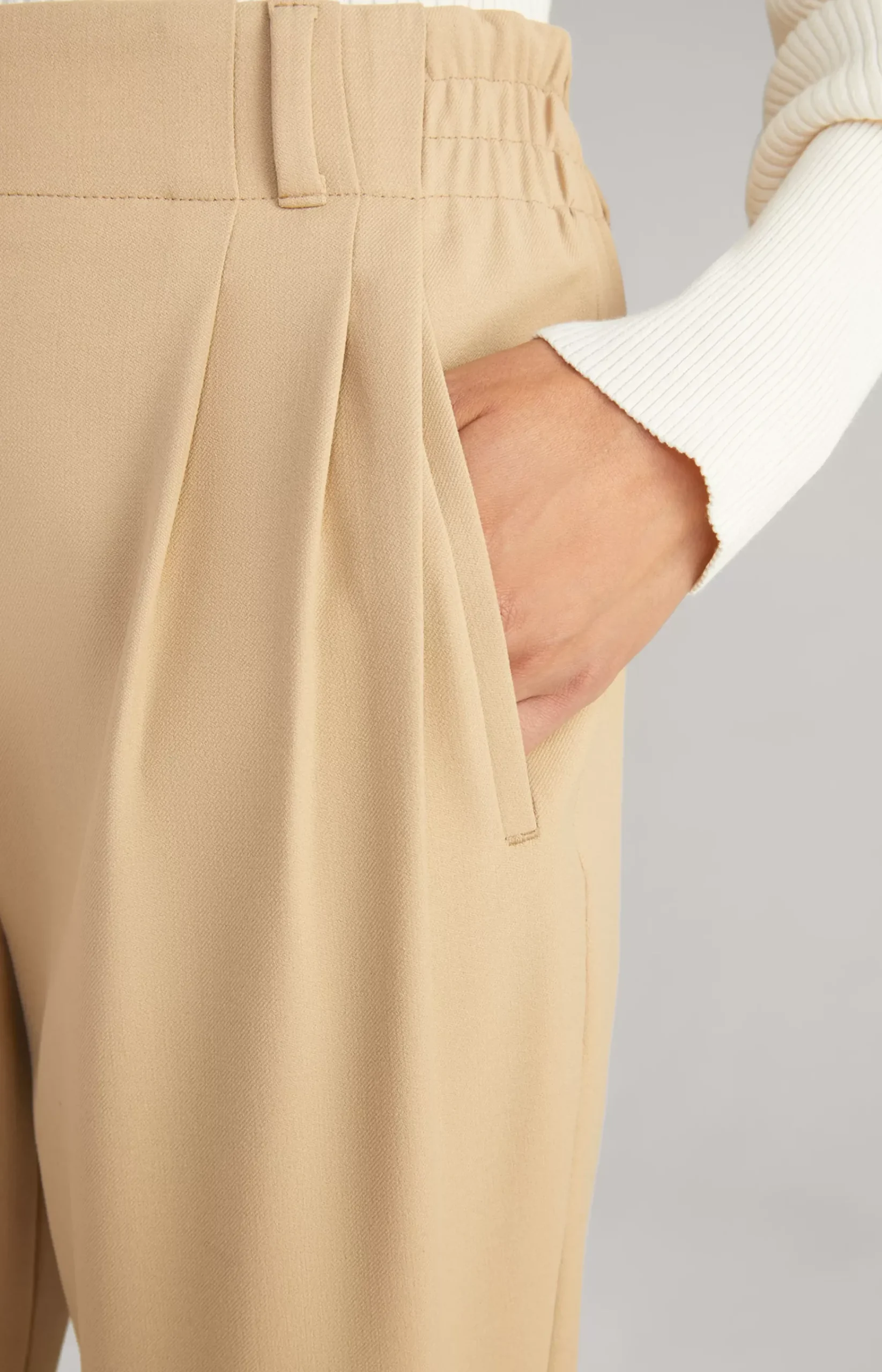 Twill Trousers in Beige