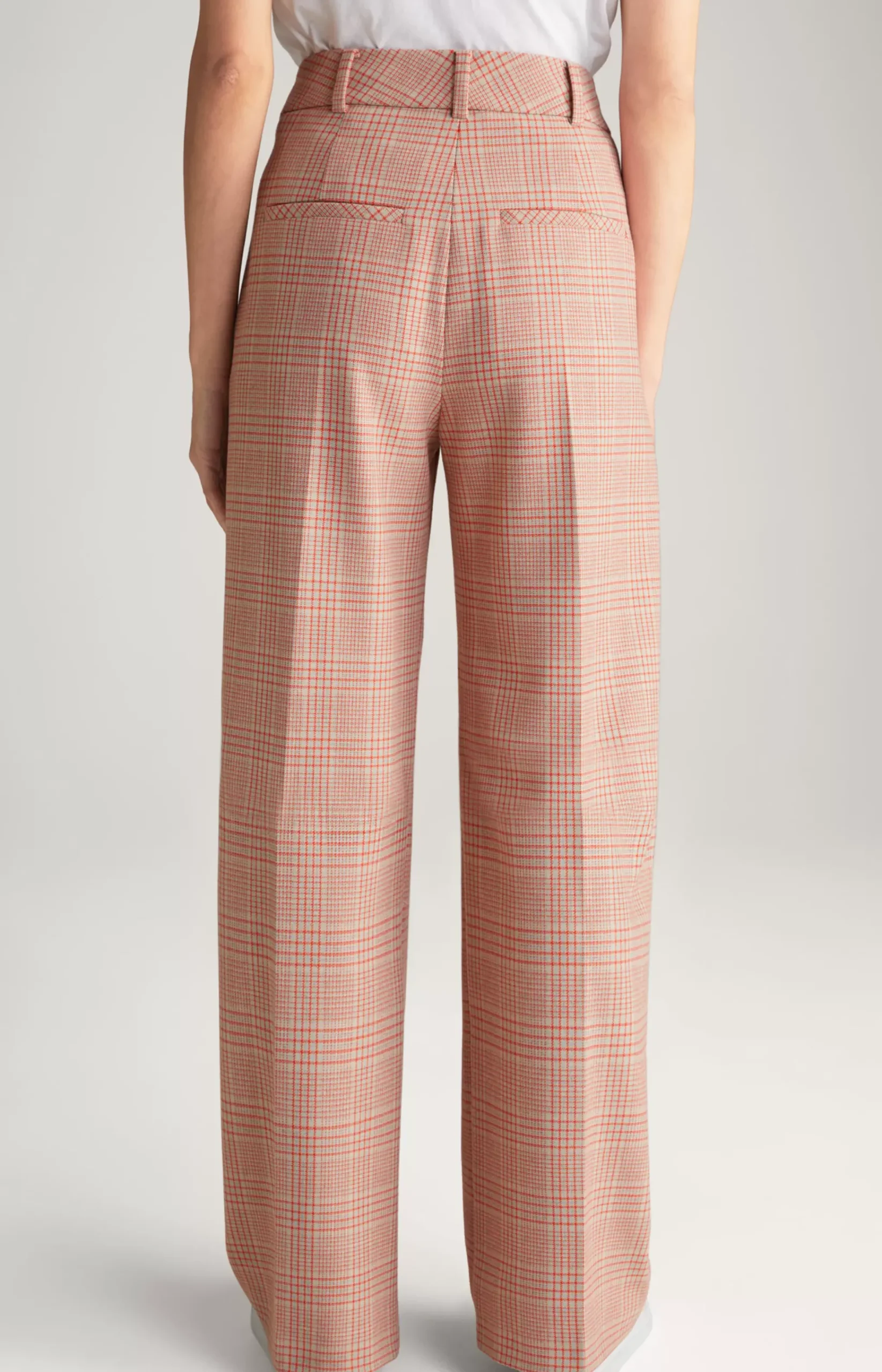 Twill trousers in Beige/Red Check