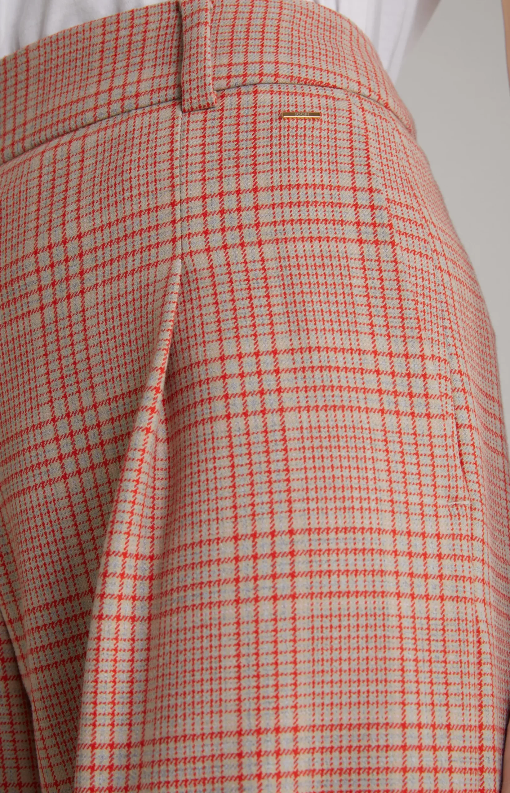 Twill trousers in Beige/Red Check
