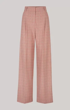 Twill trousers in Beige/Red Check