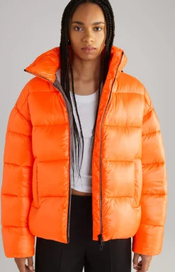 Unisex Quilted Jacket in Orange