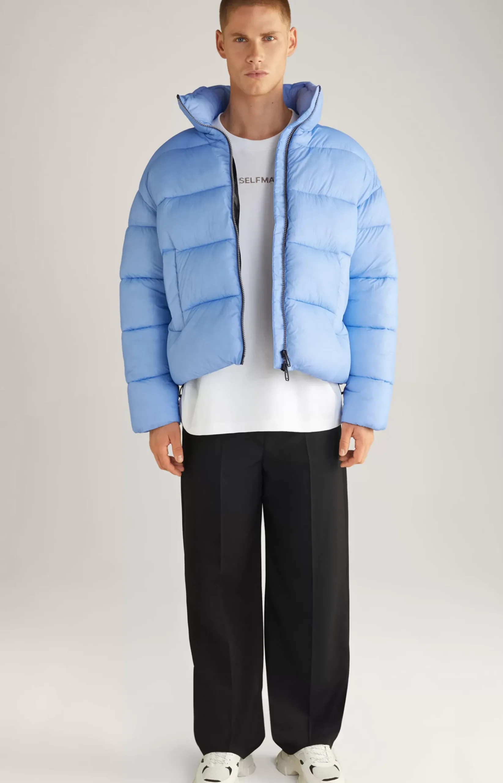Unisex Quilted Jacket in Light Blue