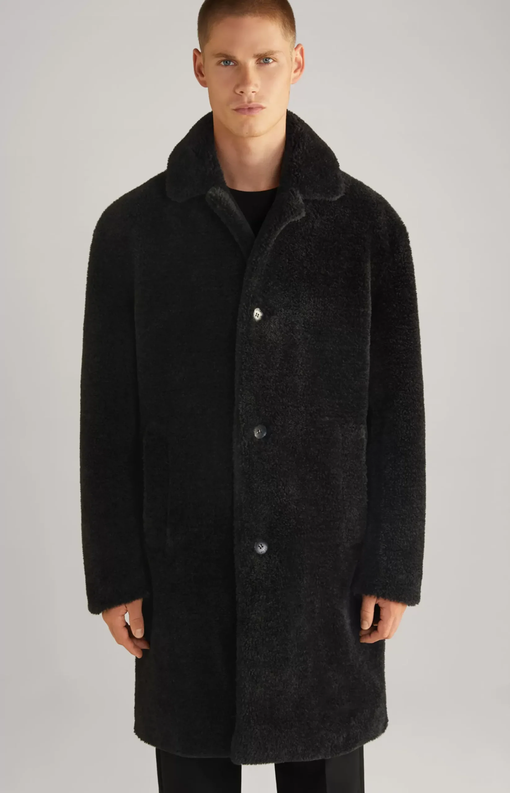 Unisex Teddy Fur Coat in Black