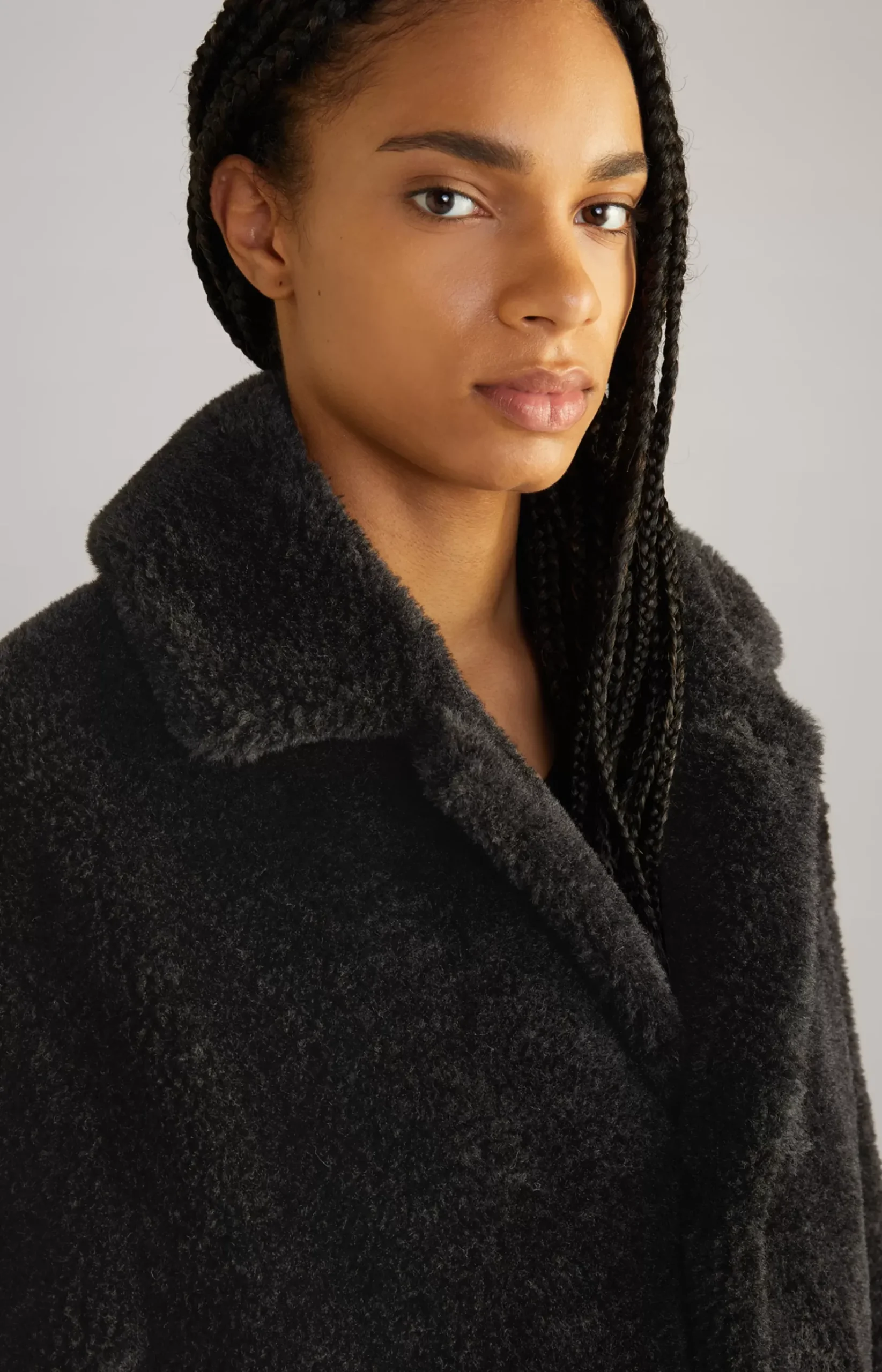 Unisex Teddy Fur Coat in Black