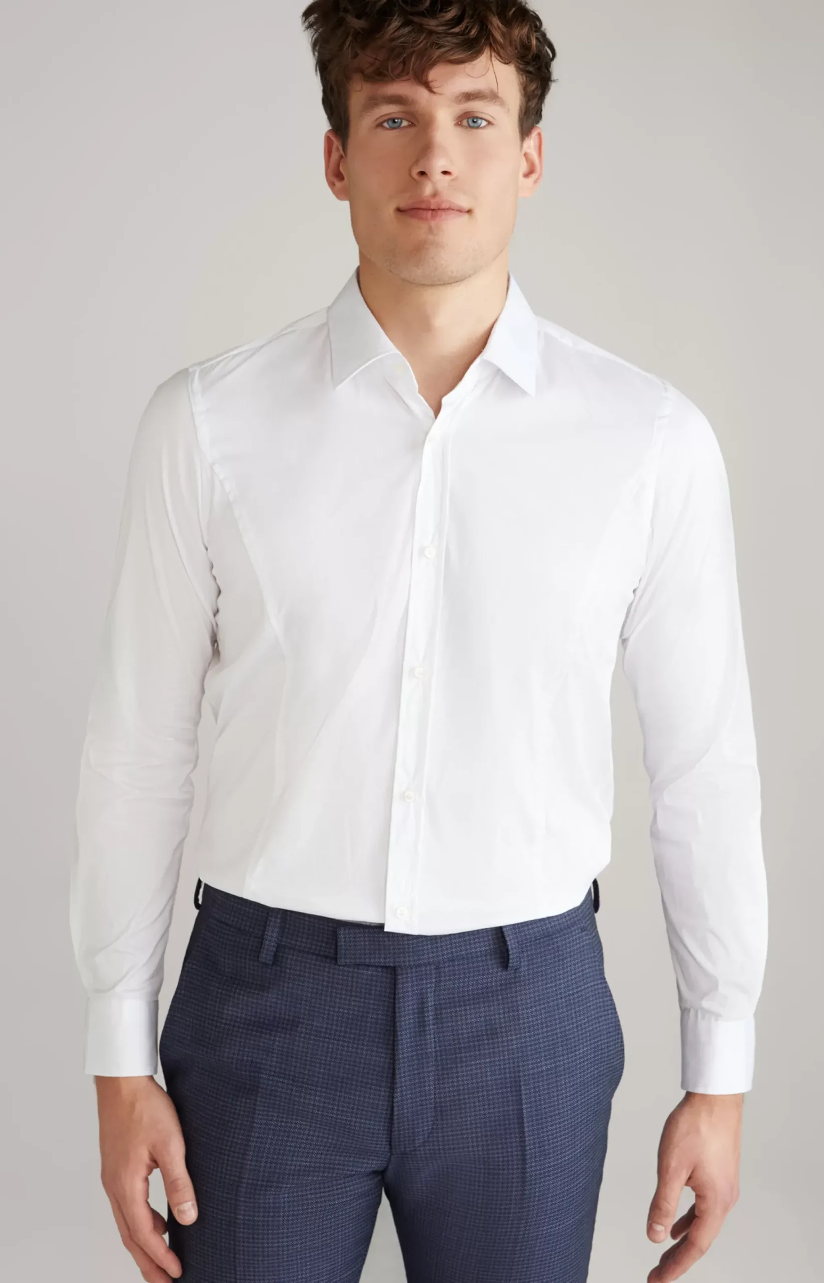 Victor Stretch Cotton Shirt in White