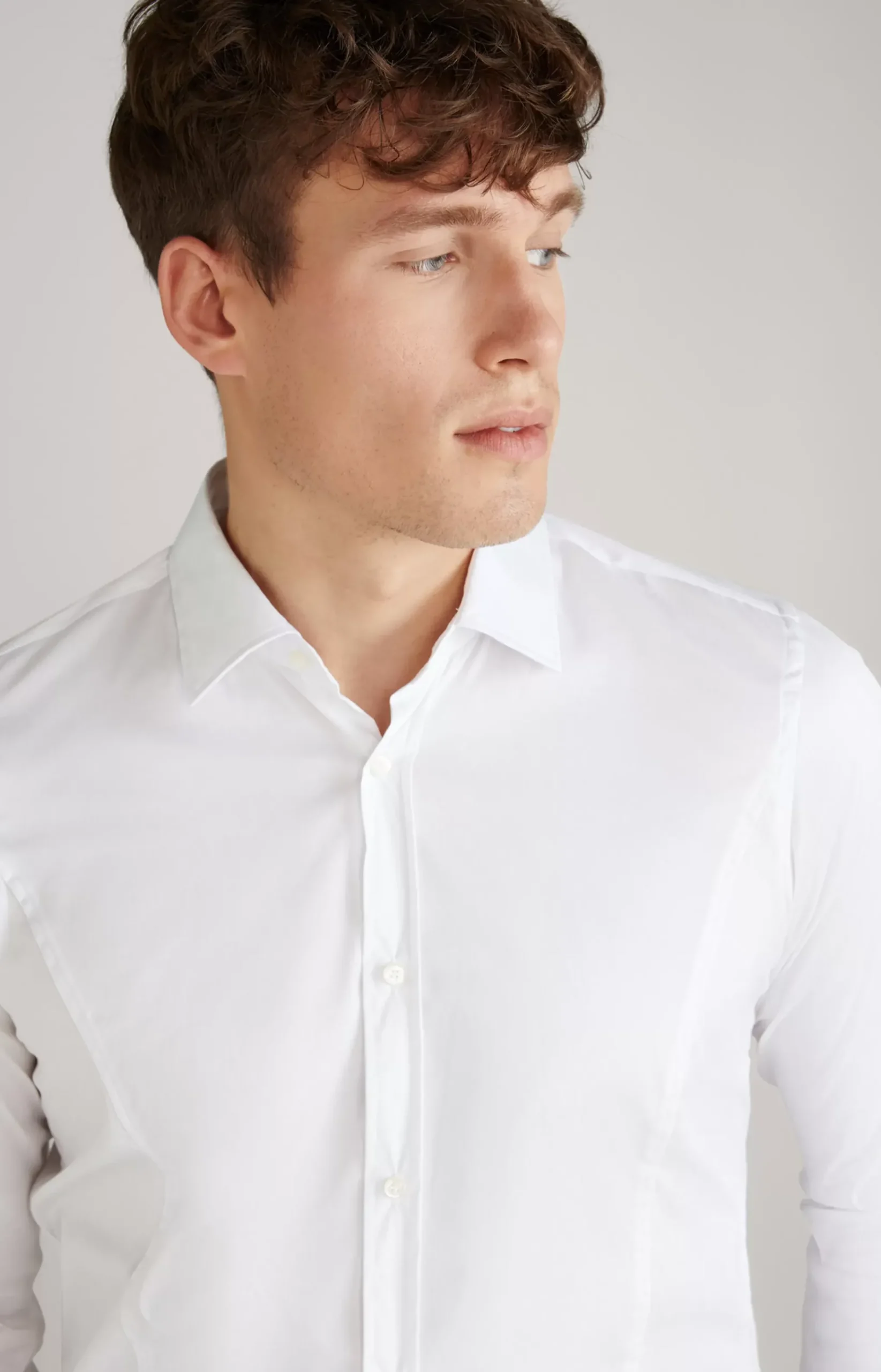 Victor Stretch Cotton Shirt in White