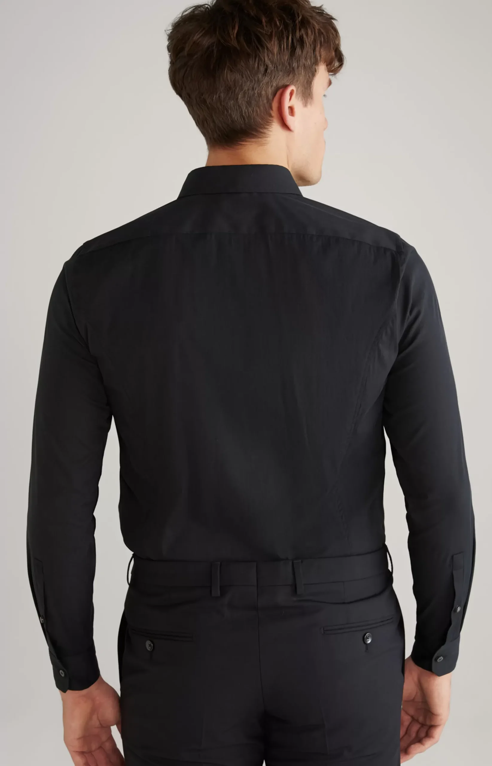 Victor Stretch Cotton Shirt in Black