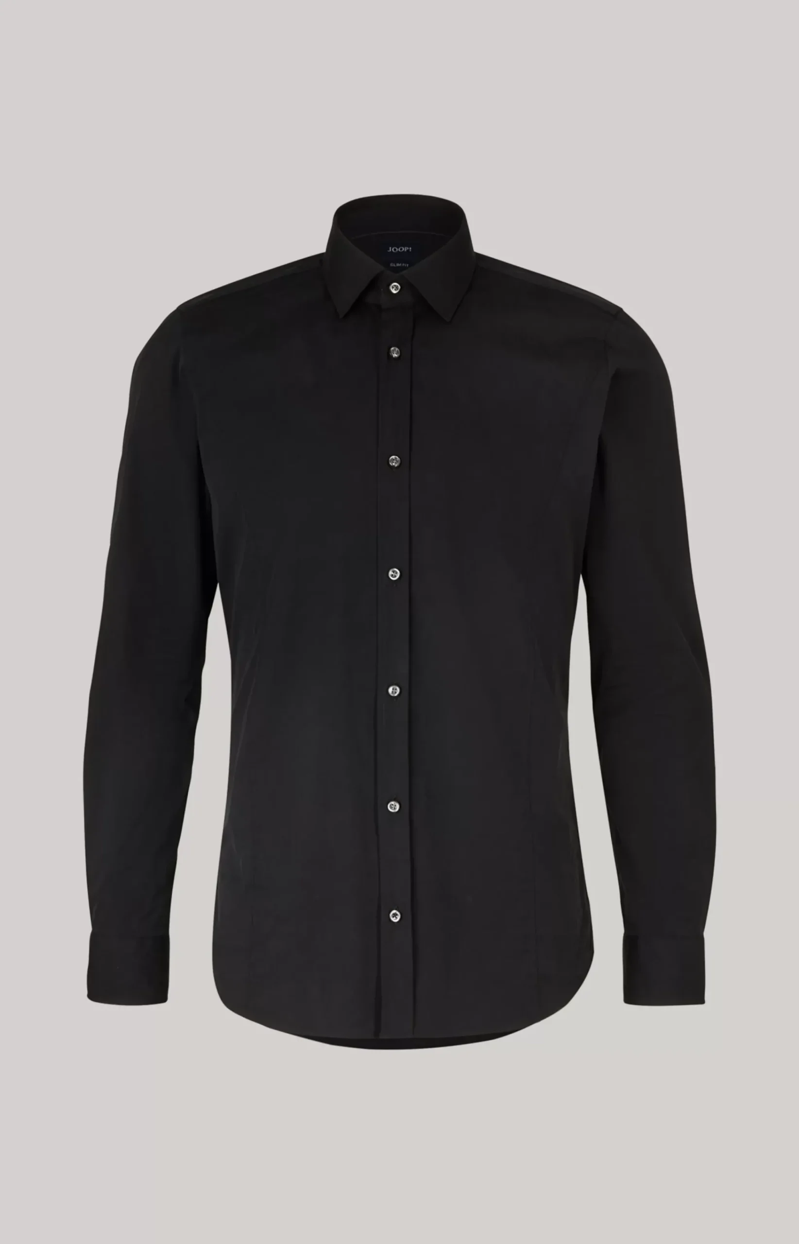 Victor Stretch Cotton Shirt in Black
