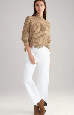 Virgin Wool Blend Jumper in Beige