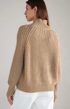 Virgin Wool Blend Jumper in Beige