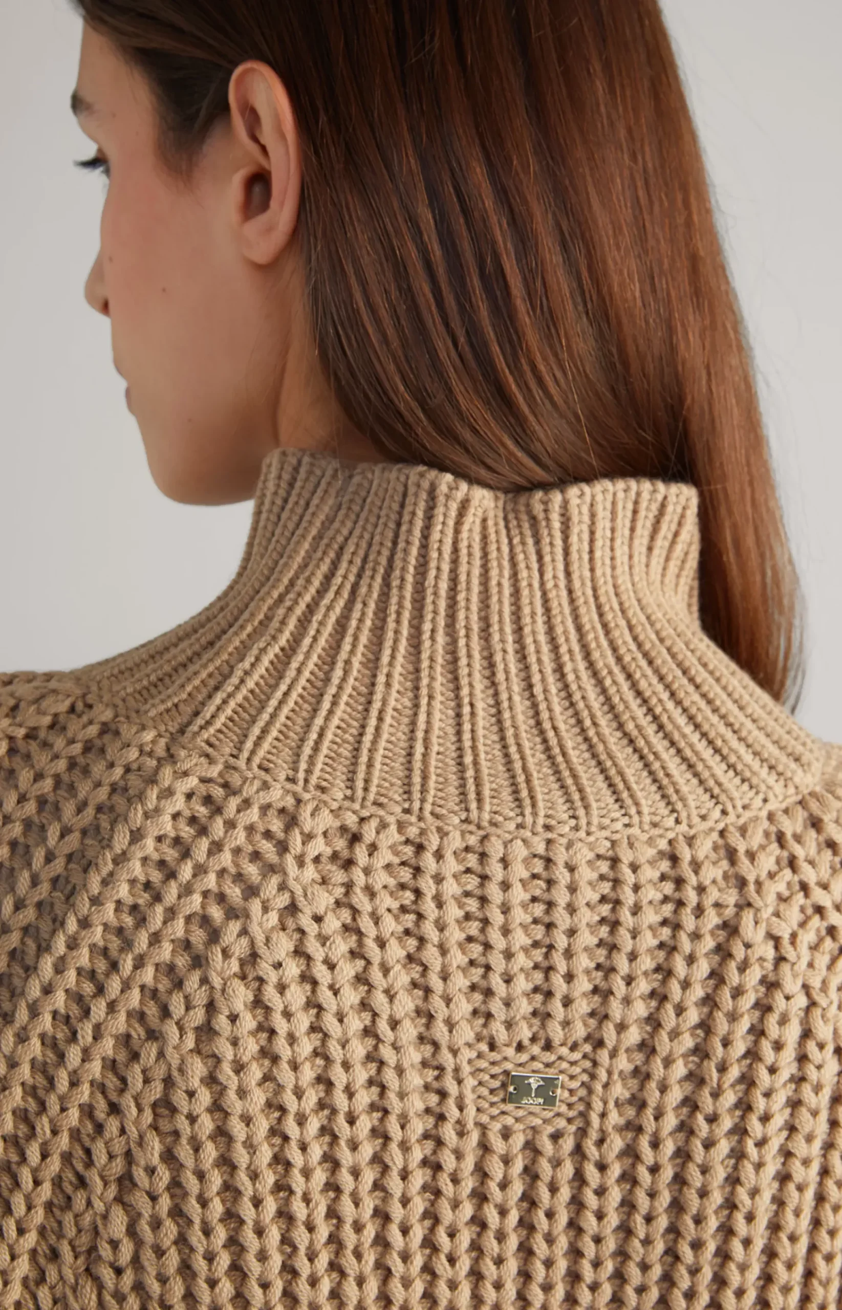 Virgin Wool Blend Jumper in Beige