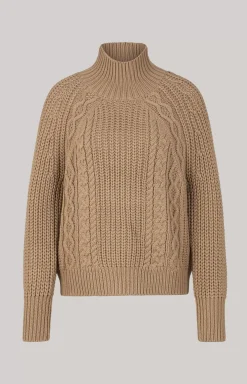 Virgin Wool Blend Jumper in Beige