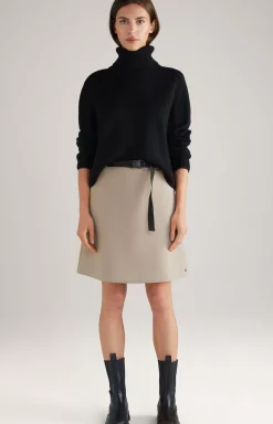 Virgin Wool Blend Knitted Jumper in Black