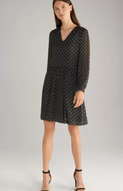 Viscose Dress in a Black/Grey Pattern