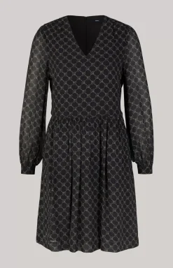 Viscose Dress in a Black/Grey Pattern