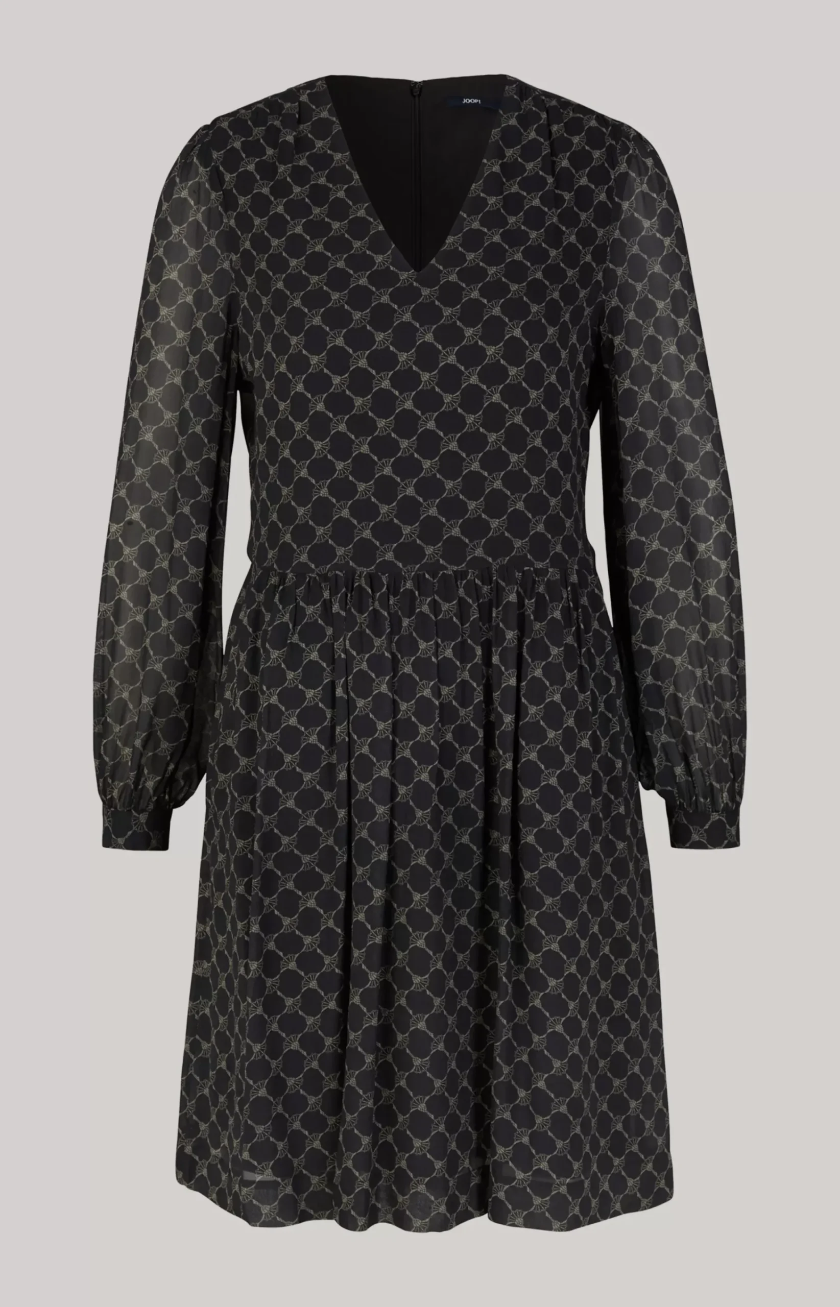 Viscose Dress in a Black/Grey Pattern