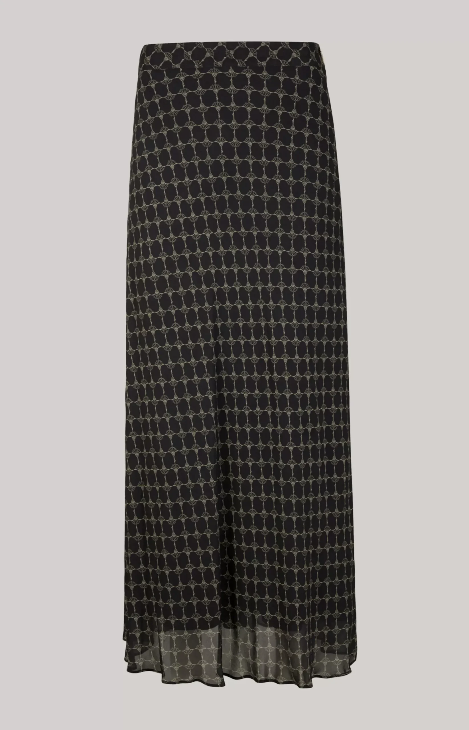 Viscose Skirt in a Black/Beige Pattern